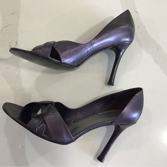 BCBGirls Shoes - BCBG Metallic Purple D’Orsay Heels